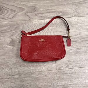 Coach signature red nolita19 mini bag